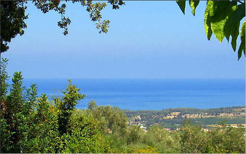Agia Triada (Rethymnon): Meerblick vom Villen-Hgel